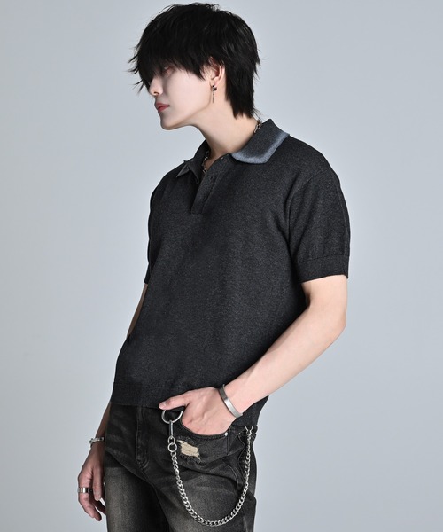 ADRER（アドラー）の「Compact Short Sleeve Knit Polo / コンパクト ショートスリーブ ニット ポロ（ポロシャツ・メンズ・チャコールグレー/ブラック/ブラウン・L/M/S/XS）」の11枚目の写真