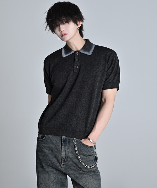 ADRER（アドラー）の「Compact Short Sleeve Knit Polo / コンパクト ショートスリーブ ニット ポロ（ポロシャツ・メンズ・チャコールグレー/ブラック/ブラウン・L/M/S/XS）」の13枚目の写真