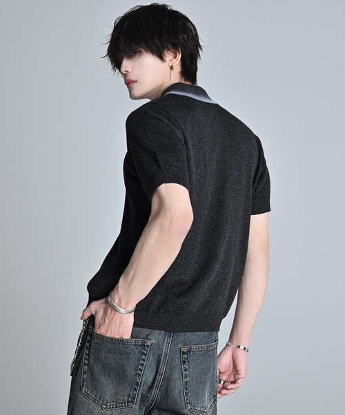 ADRER（アドラー）の「Compact Short Sleeve Knit Polo / コンパクト ショートスリーブ ニット ポロ（ポロシャツ・メンズ・チャコールグレー/ブラック/ブラウン・L/M/S/XS）」の14枚目の写真
