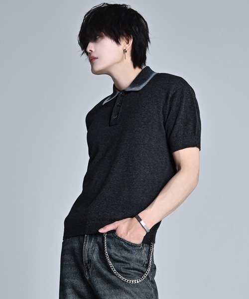 ADRER（アドラー）の「Compact Short Sleeve Knit Polo / コンパクト ショートスリーブ ニット ポロ（ポロシャツ・メンズ・チャコールグレー/ブラック/ブラウン・L/M/S/XS）」の18枚目の写真