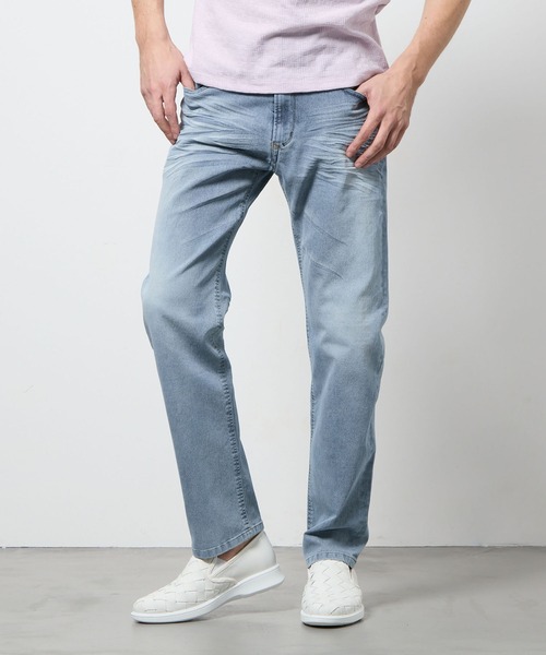 HIDEAWAYS NICOLE(ハイダウェイニコル)の「ライトオンスストレッチデニムパンツ(デニムパンツ・メンズ・オフホワイト/ブルー/インディゴブルー・SMALL/MEDIUM/LARGE/X-LARGE)」の1枚目の写真