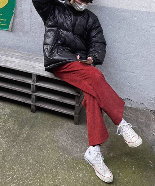 NOWLE（ノウル）の「【NOWLE】ルーズシルエット コーデュロイ センタープレス トラウザーズ / スラックス（スラックス・メンズ・ワインレッド・X-LARGE/LARGE/MEDIUM）」の5枚目の写真