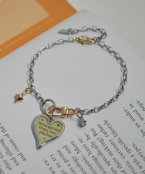 GOLDY（ゴールディ）の「カラー ハート メッセージ ブレスレット（ブレスレット・レディース・アイボリー/ブルー/イエロー/ブラック・FREE）」の4枚目の写真