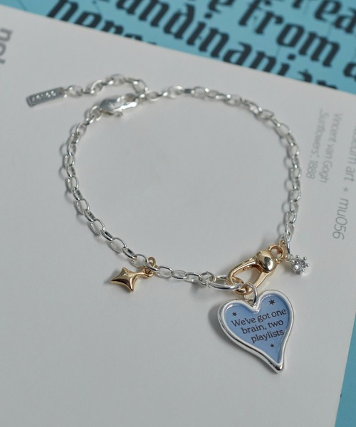 GOLDY（ゴールディ）の「カラー ハート メッセージ ブレスレット（ブレスレット・レディース・アイボリー/ブルー/イエロー/ブラック・FREE）」の3枚目の写真