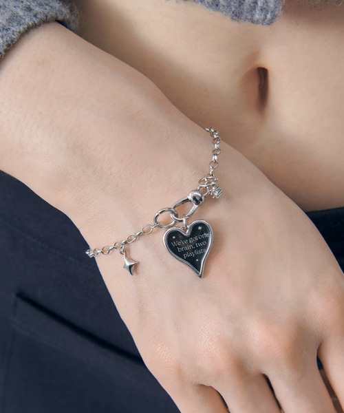 GOLDY（ゴールディ）の「カラー ハート メッセージ ブレスレット（ブレスレット・レディース・アイボリー/ブルー/イエロー/ブラック・FREE）」の2枚目の写真