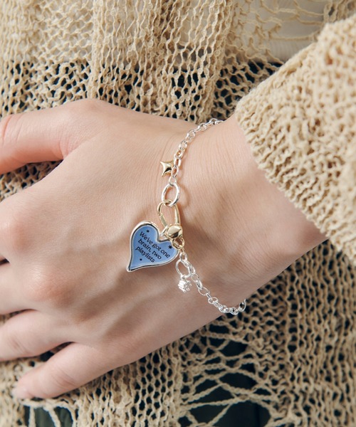 GOLDY（ゴールディ）の「カラー ハート メッセージ ブレスレット（ブレスレット・レディース・アイボリー/ブルー/イエロー/ブラック・FREE）」の7枚目の写真