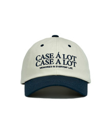CASE A LOT（ケースアロット）の「Slogon logo ball cap - beige navy（キャップ）」