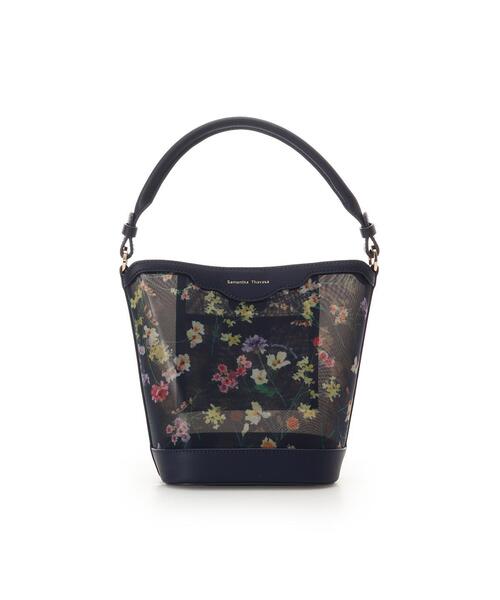 Samantha Thavasa(サマンサタバサ)の「フラワーモチーフチュール ワンハンドルバッグ(ハンドバッグ・レディース・ネイビー/オフホワイト・FREE)」の2枚目の写真