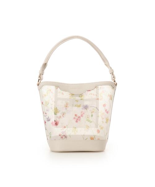 Samantha Thavasa(サマンサタバサ)の「フラワーモチーフチュール ワンハンドルバッグ(ハンドバッグ・レディース・ネイビー/オフホワイト・FREE)」の1枚目の写真