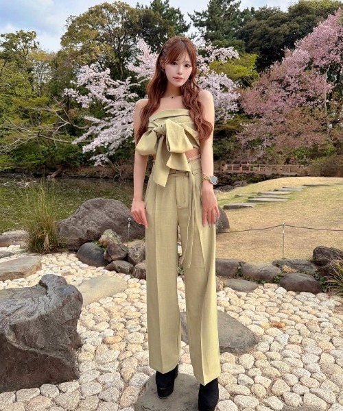 DURAS（デュラス）の「ダブルベルトスラックス（スラックス・レディース・ピンク/グリーン/ブラウン/グレー・M-L/S-M）」の19枚目の写真