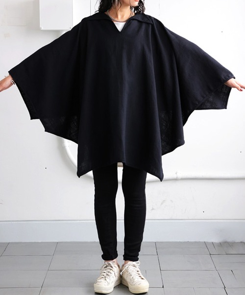 antiqua（アンティカ）の「ARROW PONCHO アロー ポンチョ（ポンチョ・レディース・カーキ/ブラック・ONESIZE）」の9枚目の写真