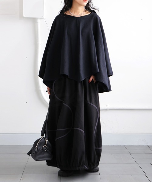 antiqua（アンティカ）の「ARROW PONCHO アロー ポンチョ（ポンチョ・レディース・カーキ/ブラック・ONESIZE）」の10枚目の写真