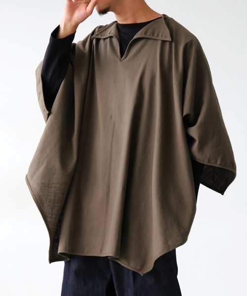 antiqua（アンティカ）の「ARROW PONCHO アロー ポンチョ（ポンチョ・レディース・カーキ/ブラック・ONESIZE）」の13枚目の写真