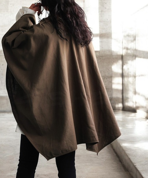 antiqua（アンティカ）の「ARROW PONCHO アロー ポンチョ（ポンチョ・レディース・カーキ/ブラック・ONESIZE）」の14枚目の写真