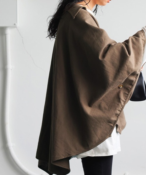 antiqua（アンティカ）の「ARROW PONCHO アロー ポンチョ（ポンチョ・レディース・カーキ/ブラック・ONESIZE）」の15枚目の写真