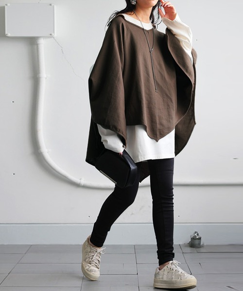 antiqua（アンティカ）の「ARROW PONCHO アロー ポンチョ（ポンチョ・レディース・カーキ/ブラック・ONESIZE）」の16枚目の写真