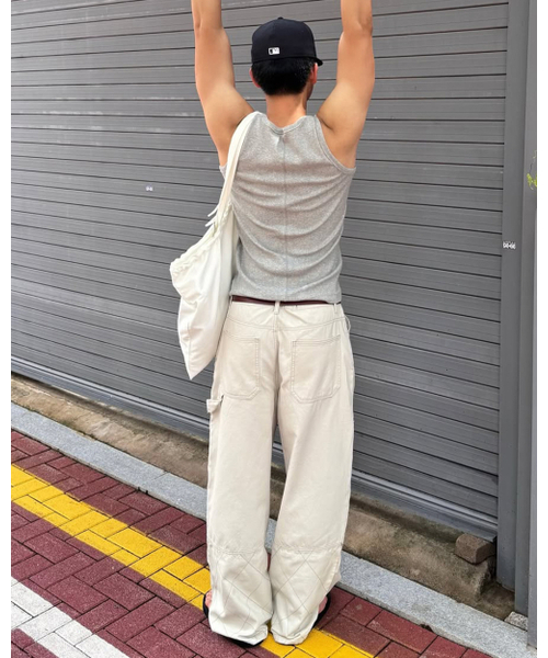 INTEMPOMOOD(インテンポムード)の「ハニカムダブルニワークパンツ_クリーム(その他パンツ・メンズ・クリーム・MEDIUM/LARGE/X-LARGE)」の16枚目の写真