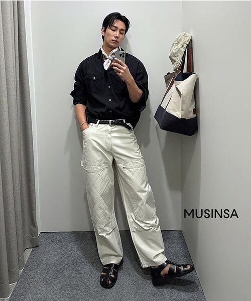 INTEMPOMOOD(インテンポムード)の「ハニカムダブルニワークパンツ_クリーム(その他パンツ・メンズ・クリーム・MEDIUM/LARGE/X-LARGE)」の7枚目の写真