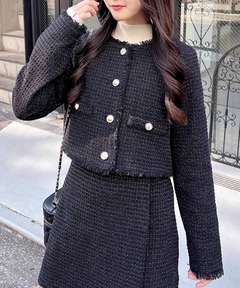 BORDERS at BALCONY/ボーダーズアットバルコニー】FRINGE TWEED JACKET
