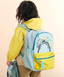 SLAP SLIP（スラップスリップ）の「【お揃い】恐竜はたらくくるまワッペンチャーム付き配色ポケットリュック(M~L)（バックパック/リュック）」