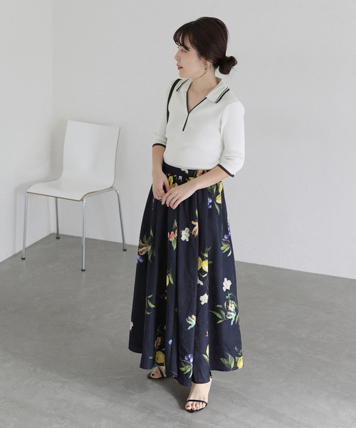 La TOTALITE（ラトータリテ）の「【洗える】バイカラーポロ襟ニット（ニット/セーター・レディース・ホワイト/ネイビー/レモンイエロー・FREE）」の20枚目の写真