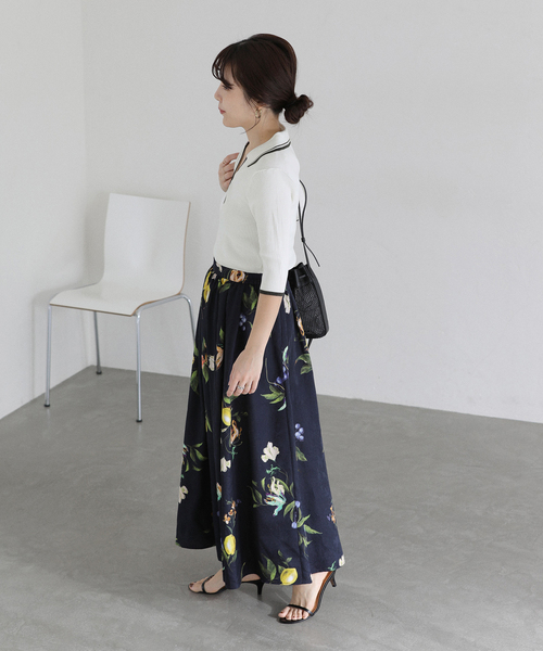 La TOTALITE（ラトータリテ）の「【洗える】バイカラーポロ襟ニット（ニット/セーター・レディース・ホワイト/ネイビー/レモンイエロー・FREE）」の21枚目の写真