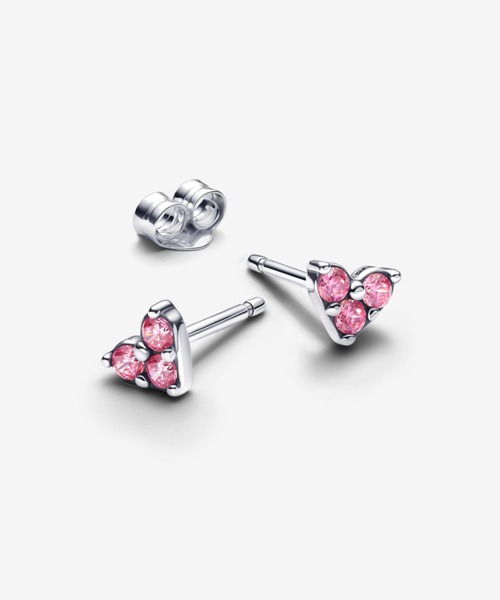 PANDORA（パンドラ）の「トリプル ストーン ピンク ハートスタッズ ピアス（ピアス（両耳用）・レディース・シルバー・FREE）」の2枚目の写真