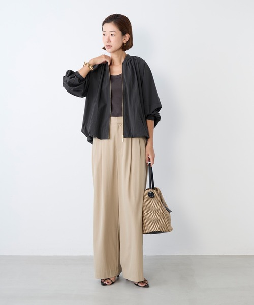 MICA&DEAL（マイカ＆ディール）の「ヘムバルーンナイロンブルゾン（ブルゾン・レディース・カーキ/チャコールグレー/ベージュ・FREE）」の20枚目の写真