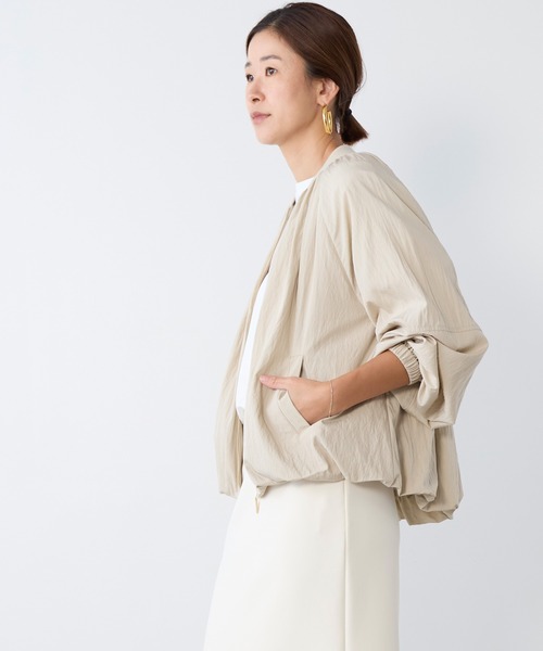 MICA&DEAL（マイカ＆ディール）の「ヘムバルーンナイロンブルゾン（ブルゾン・レディース・カーキ/チャコールグレー/ベージュ・FREE）」の5枚目の写真