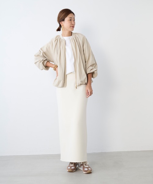 MICA&DEAL（マイカ＆ディール）の「ヘムバルーンナイロンブルゾン（ブルゾン・レディース・カーキ/チャコールグレー/ベージュ・FREE）」の7枚目の写真