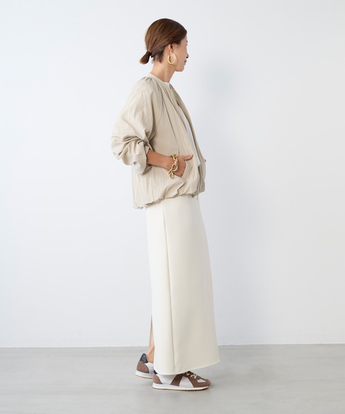 MICA&DEAL（マイカ＆ディール）の「ヘムバルーンナイロンブルゾン（ブルゾン・レディース・カーキ/チャコールグレー/ベージュ・FREE）」の8枚目の写真