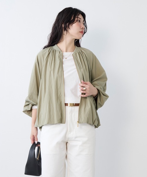 MICA&DEAL（マイカ＆ディール）の「ヘムバルーンナイロンブルゾン（ブルゾン・レディース・カーキ/チャコールグレー/ベージュ・FREE）」の10枚目の写真