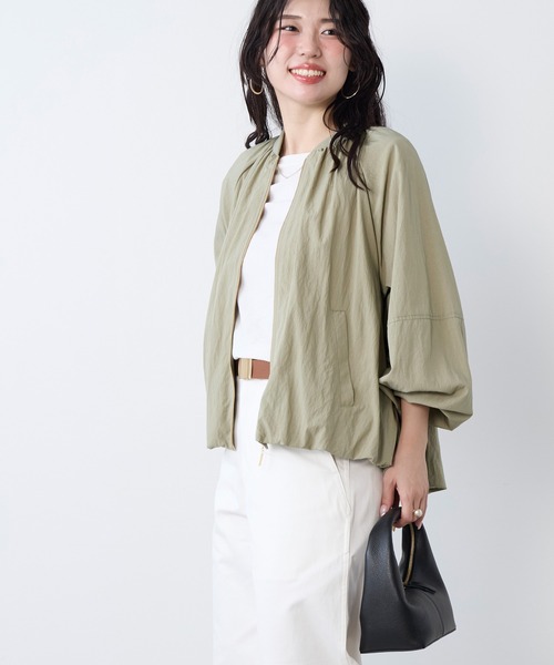 MICA&DEAL（マイカ＆ディール）の「ヘムバルーンナイロンブルゾン（ブルゾン・レディース・カーキ/チャコールグレー/ベージュ・FREE）」の11枚目の写真