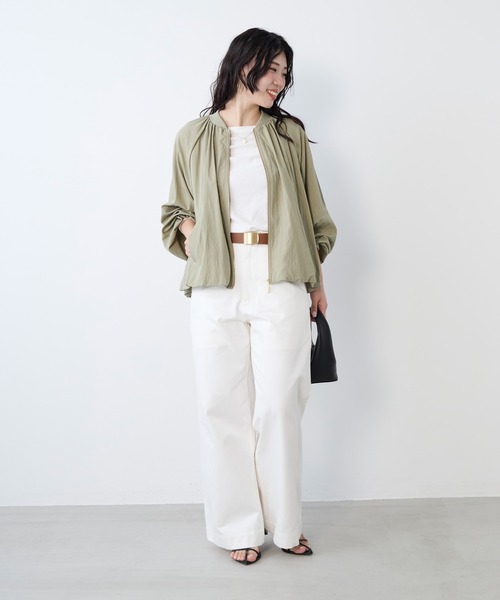 MICA&DEAL（マイカ＆ディール）の「ヘムバルーンナイロンブルゾン（ブルゾン・レディース・カーキ/チャコールグレー/ベージュ・FREE）」の14枚目の写真