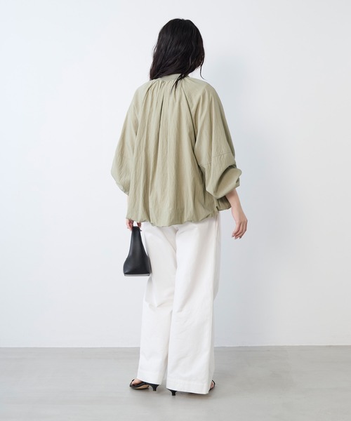 MICA&DEAL（マイカ＆ディール）の「ヘムバルーンナイロンブルゾン（ブルゾン・レディース・カーキ/チャコールグレー/ベージュ・FREE）」の15枚目の写真