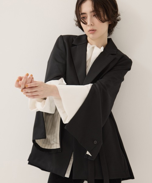 Dessin de Mode（デッサンドモード）の「【Dessin de mode/デッサンデモード】《STUDIOUS別注》バックインパーテッドジャケット（テーラードジャケット・レディース・ブラック・2/1）」の12枚目の写真