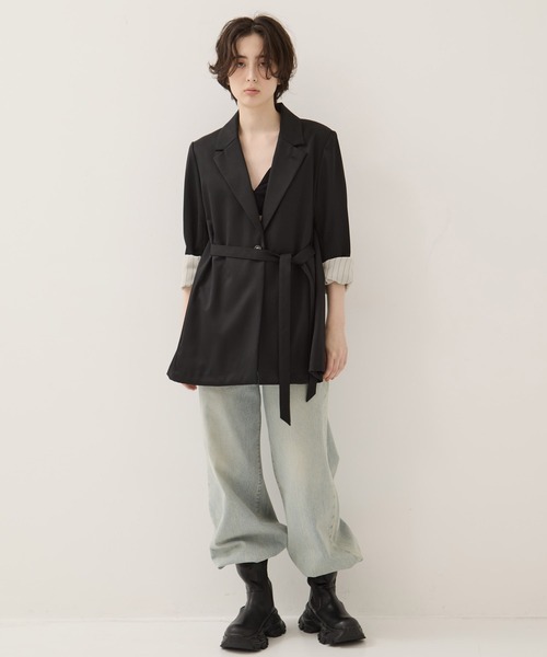 Dessin de Mode（デッサンドモード）の「【Dessin de mode/デッサンデモード】《STUDIOUS別注》バックインパーテッドジャケット（テーラードジャケット・レディース・ブラック・2/1）」の7枚目の写真