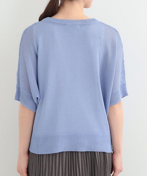 SHOO・LA・RUE(シューラルー)の「【2点セット/洗濯機可/S-LL】透かし編みで涼やか 大人のドルマンニット(その他トップス・レディース・ブルー/ブラウン系その他/アイボリー・01/02/03/04)」の18枚目の写真