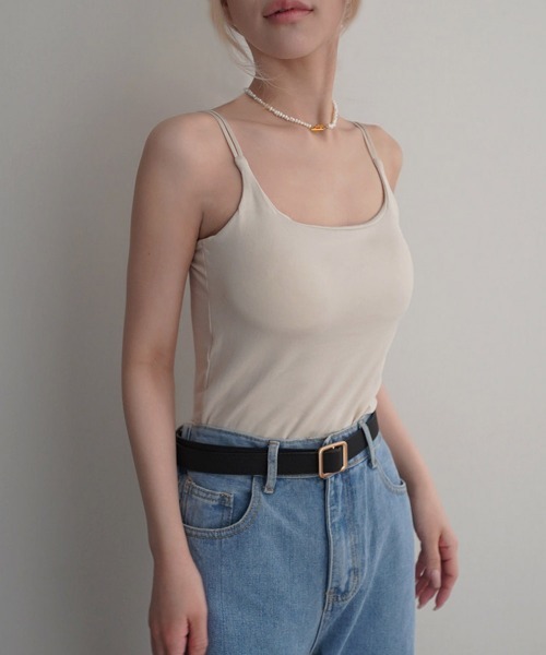 Rashik(ラシク)の「【Rashik】ダブルストラップカップ付きキャミ(キャミソール・レディース・ブラック/ベージュ/ホワイト・FREE)」の3枚目の写真