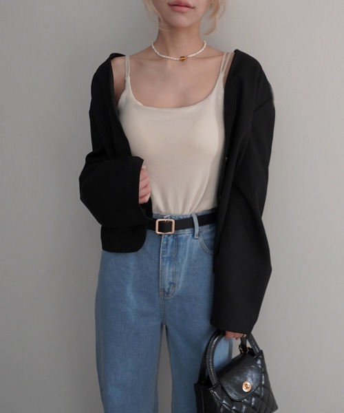 Rashik(ラシク)の「【Rashik】ダブルストラップカップ付きキャミ(キャミソール・レディース・ブラック/ベージュ/ホワイト・FREE)」の18枚目の写真