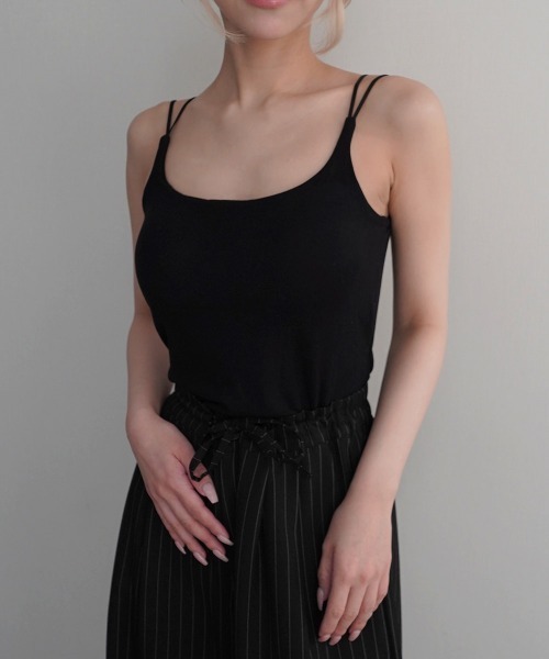 Rashik(ラシク)の「【Rashik】ダブルストラップカップ付きキャミ(キャミソール・レディース・ブラック/ベージュ/ホワイト・FREE)」の21枚目の写真
