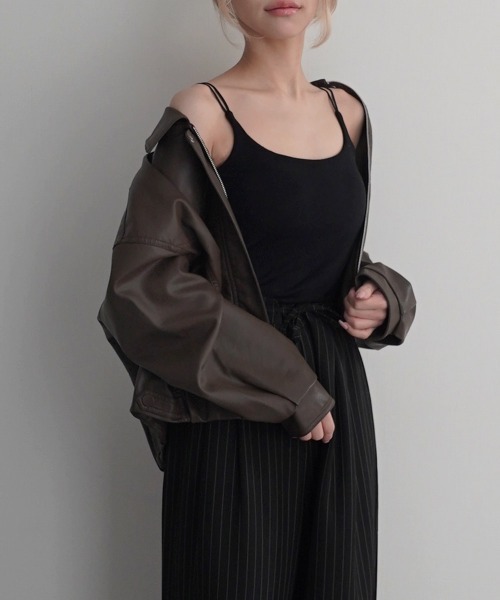 Rashik(ラシク)の「【Rashik】ダブルストラップカップ付きキャミ(キャミソール・レディース・ブラック/ベージュ/ホワイト・FREE)」の22枚目の写真