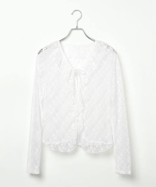 3.3 Field Trip （3.3フィールドトリップ）の「3.3 Field Trip／フロントフリルレースブラウス（カーディガン/ボレロ・レディース・ブラック/ホワイト/ブラウン・FREE）」の22枚目の写真