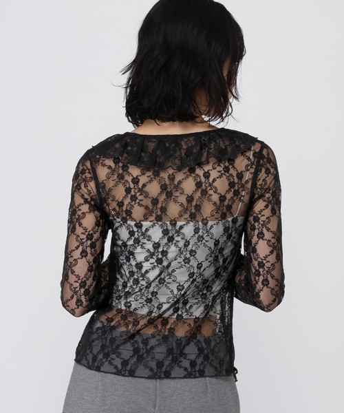 3.3 Field Trip （3.3フィールドトリップ）の「3.3 Field Trip／フロントフリルレースブラウス（カーディガン/ボレロ・レディース・ブラック/ホワイト/ブラウン・FREE）」の21枚目の写真