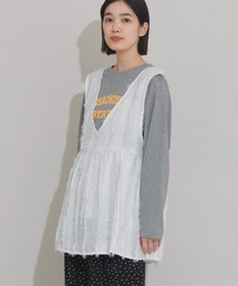 OMNES（オムネス）の「フリンジ前後２wayペプラムリボン付ベスト（ベスト）」