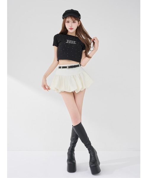 Darich（ダーリッチ）の「パールストーンロゴTシャツ（Tシャツ/カットソー・レディース・ピンク/ホワイト/ブラック・FREE）」の10枚目の写真