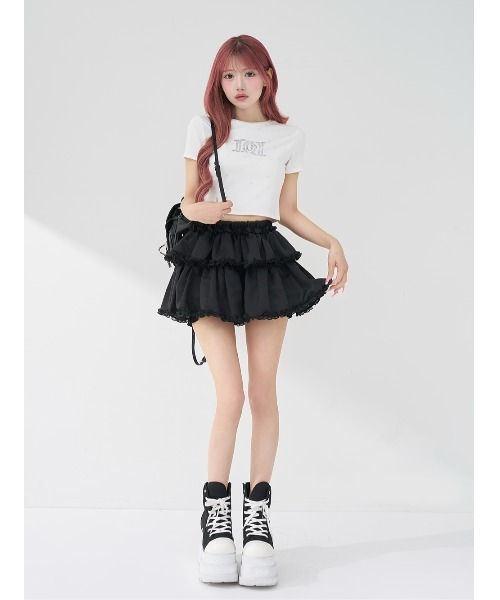 Darich（ダーリッチ）の「パールストーンロゴTシャツ（Tシャツ/カットソー・レディース・ピンク/ホワイト/ブラック・FREE）」の7枚目の写真