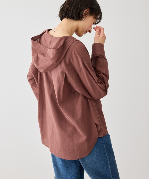 ROPE' PICNIC（ロペピクニック）の「お着軽シャツシリーズ 無地・ストライプ フード付きシアーシャツ（シャツ/ブラウス・レディース・ホワイト/ダークブラウン/ブルー系その他4・FREE）」の18枚目の写真