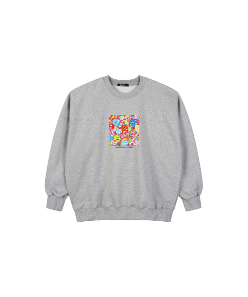 LAP（ラップ）の「[メロウビーンコラボ] キャンディマンツーマンTシャツ AS7GT241（スウェット・レディース・チャコールグレー・FREE）」の3枚目の写真