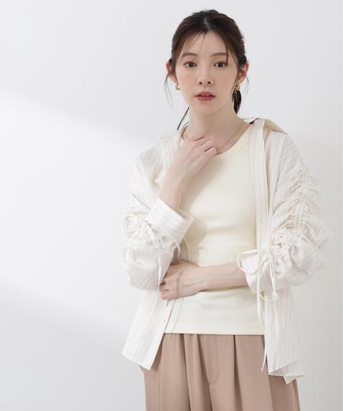 a/mie（アミー）の「＜ａ＞ドロストスリーブシャツ / 1216119400（シャツ/ブラウス・レディース・グレー/ブルー/ホワイト・FREE）」の2枚目の写真